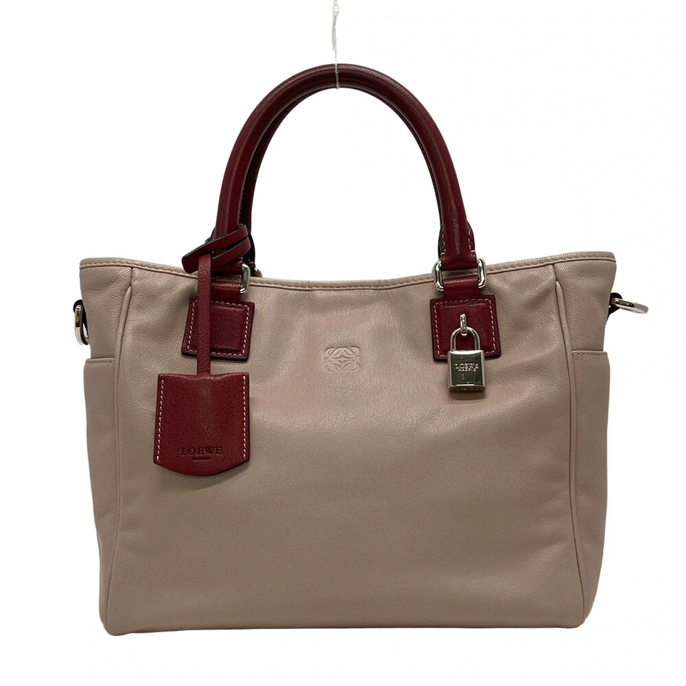 Loewe Light Pink Red Leather Tote Bag #351387L76B